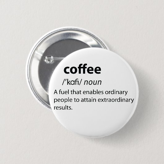 Coffee Funny Dictionary Definition Ronde Button 5,7 Cm (Voorkant /achterkant)