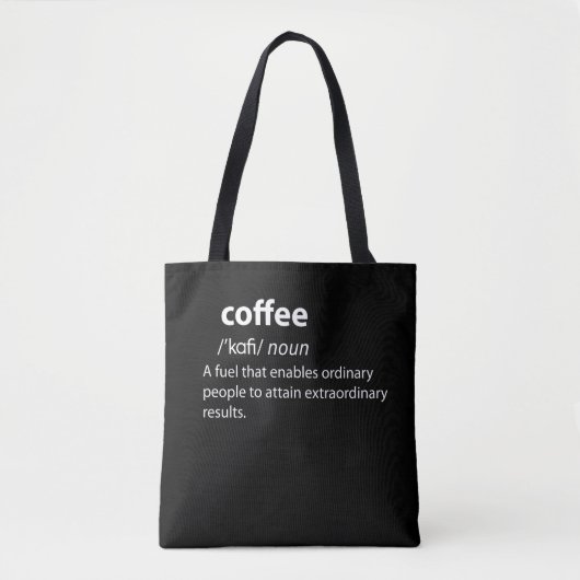 Coffee Funny Dictionary Definition Tote Bag (Voorkant)