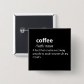Coffee Funny Dictionary Definition Vierkante Button 5,1 Cm (Voorkant /achterkant)