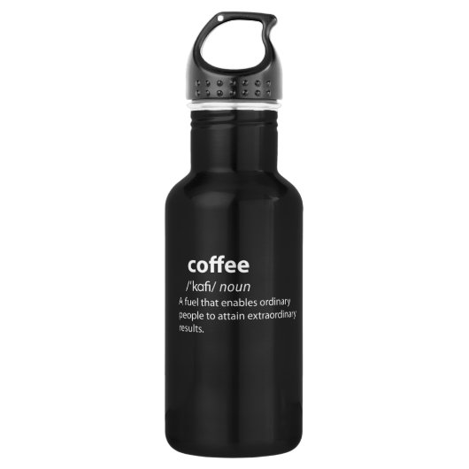 Coffee Funny Dictionary Definition Waterfles (Voorkant)