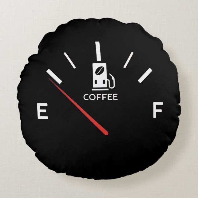 Coffee Gage Sierkussen – Fun Fuel voor Coffee Lo Rond Kussen (Voorkant)