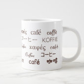 "Coffee" Geschreven in 13 talen Bone China Mok (Rechts)