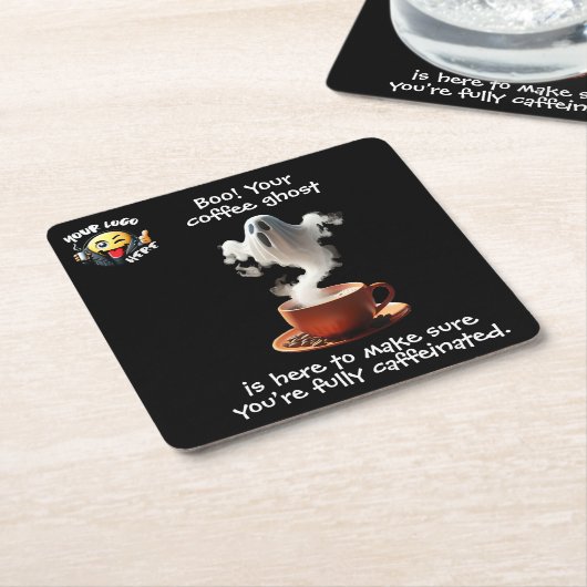 Coffee Ghost Kartonnen Onderzetters (Schuin)