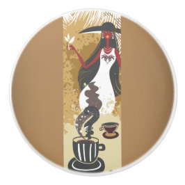 Coffee Girl Ceramic Knob Keramische Knop
