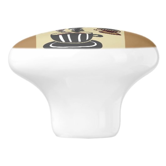 Coffee Girl Ceramic Knob Keramische Knop (Zijkant)