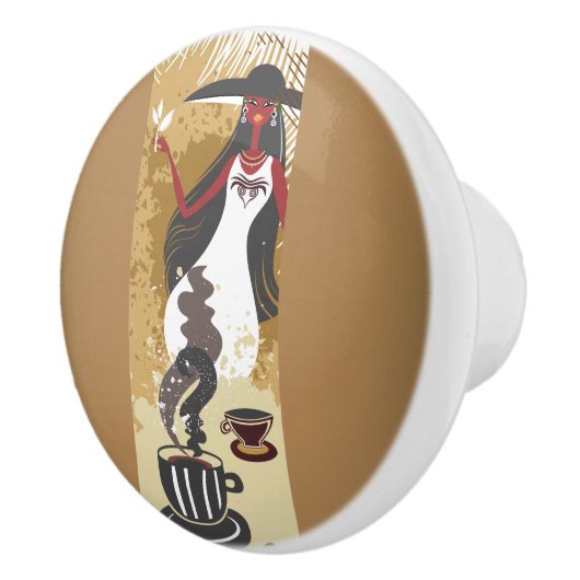 Coffee Girl Ceramic Knob Keramische Knop (Rechts)