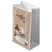 Coffee Girl Gift Bag Klein Cadeauzakje (Voorkant Gekanteld)