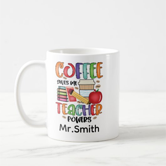 Coffee Gives Me Teacher Powers Koffiemok (Links)