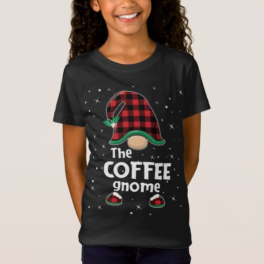 Coffee Gnome Buffalo Pset Matching Kerstpaja T-shirt (Voorkant)