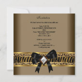 Coffee Gold Black Leopard Zebra Birthday Party Kaart (Achterkant)