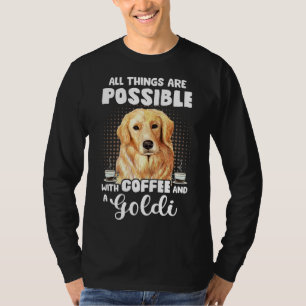 Coffee Golden Retriever Funny Gezegde Dog Espresso T-shirt