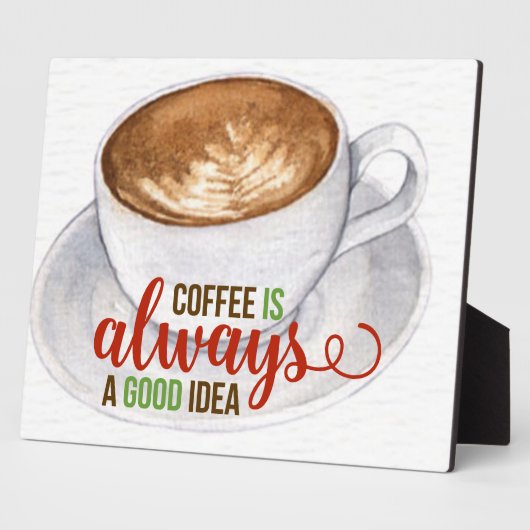 Coffee Good Idee Waterverf Typografie Fotoplaat (Zijkant)