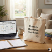 Coffee Grading Teaching Repeat | Funny Teacher Gif Tote Bag