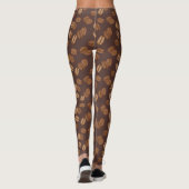 Coffee Grains Beans Dark Roast Brown Caffeine Leggings (Achterkant)