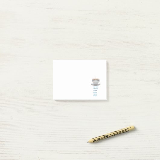 Coffee grappige tekst post-it® notes (Op bureau)
