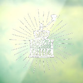 Coffee Grinder Chalk Lettering Keep Calm and Drink Raamsticker (Vel 3)