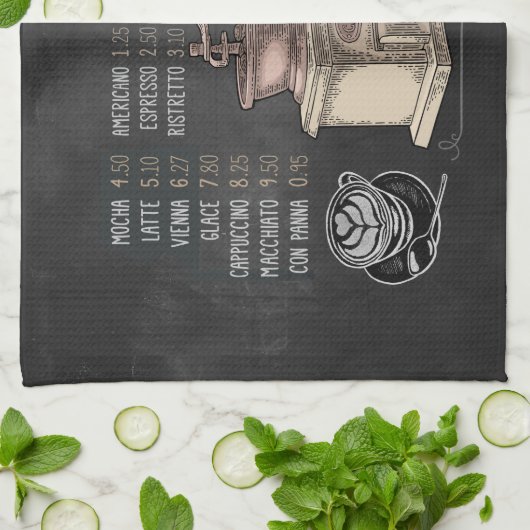 Coffee Grinder: Kunst op koffelbord Theedoek (Gevouwen)