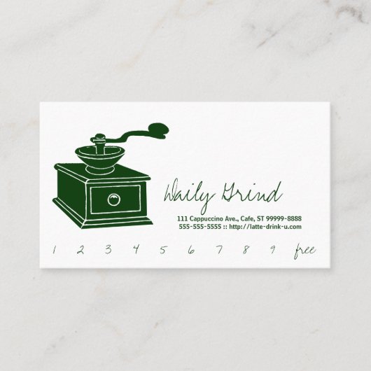 Coffee Grinder/Loyalty Punch Klantenkaartje (Voorkant)