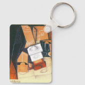 Coffee Grinder van Juan Gris,  Cubistische kunst Sleutelhanger (Achterkant)