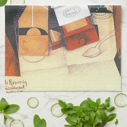 Coffee Grinder van Juan Gris,  Cubistische kunst Theedoek (Gevouwen)