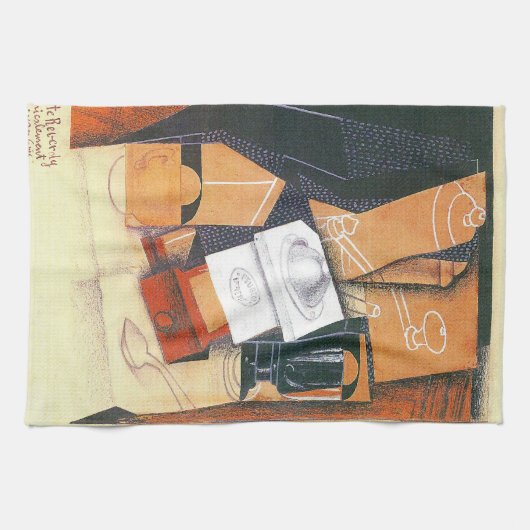 Coffee Grinder van Juan Gris,  Cubistische kunst Theedoek (Horizontaal)