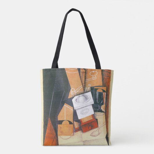 Coffee Grinder van Juan Gris,  Cubistische kunst Tote Bag (Achterkant)