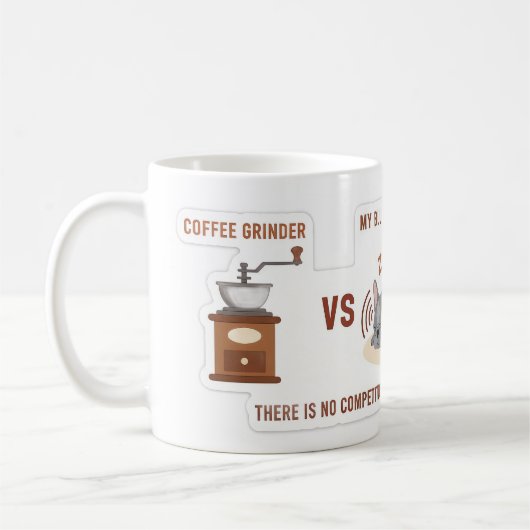 Coffee Grinder vs My Frenchie Koffiemok (Links)