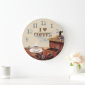 Coffee Grinder With I Love Coffee Beans Grote Klok (Huis)