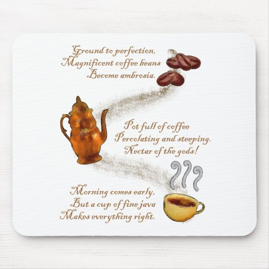 Coffee Haiku Mousepad Muismat (Voorkant)