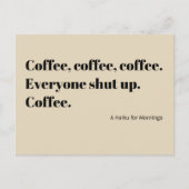 Coffee Haiku voor zwarte ochtendtypografie Briefkaart (Voorkant)