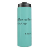 Coffee Haiku voor zwarte ochtendtypografie Thermosbeker (Voorkant)