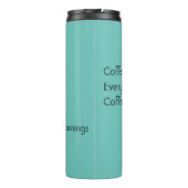 Coffee Haiku voor zwarte ochtendtypografie Thermosbeker (Achterkant)