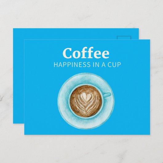 Coffee Happy Briefkaart (Voorkant / Achterkant)