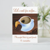 Coffee? Hartvormig schuim Koffie Cup Cookie Kaart (Staand voorkant)