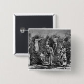 Coffee Harvest Vierkante Button 5,1 Cm (Voorkant /achterkant)