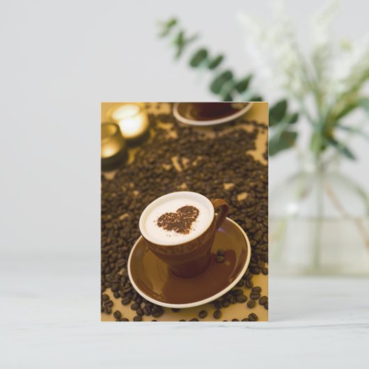 Coffee Heart Briefkaart (Staand voorkant)