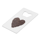 Coffee Heart Creditkaart Flessenopener (Voorkant Gekanteld)