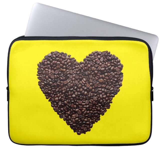 Coffee Heart Laptop Sleeve (Voorkant)