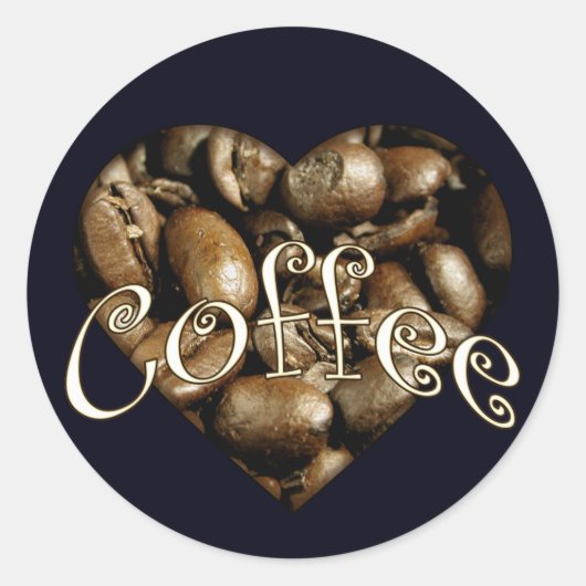 Coffee Heart Ronde Sticker (Voorkant)