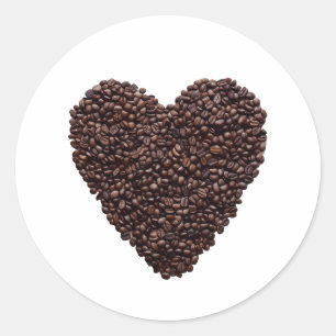 Coffee Heart Ronde Sticker