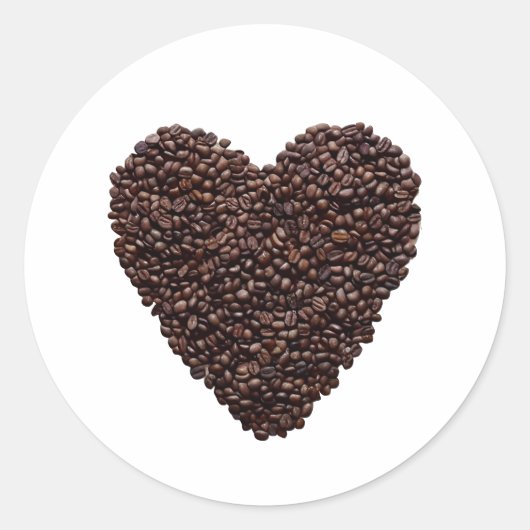 Coffee Heart Ronde Sticker (Voorkant)