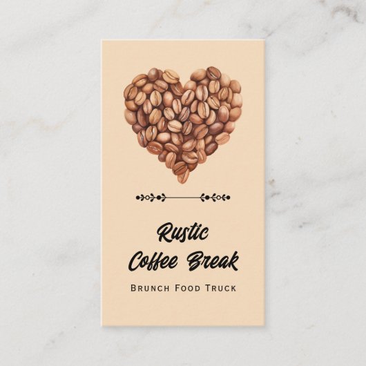 Coffee Heart Trendy QR Code and Website Visitekaartje (Voorkant)