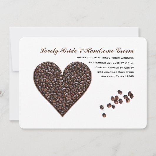 Coffee Heart Wedding Kaart (Voorkant)