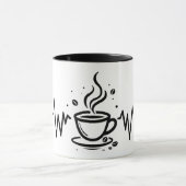 Coffee Heartbeat One-Line Art Mug Mok (Midden)
