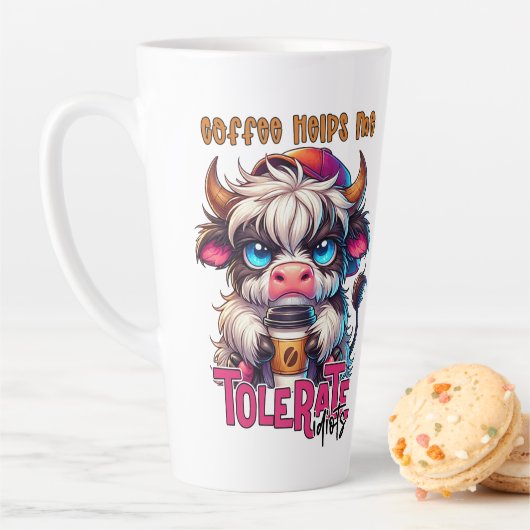 Coffee Helps Me Tolerate Idiots  Latte Mok (In situ)