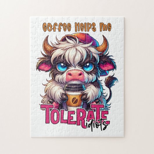 Coffee Helps Me Tolerate Idiots  Legpuzzel (Verticaal)