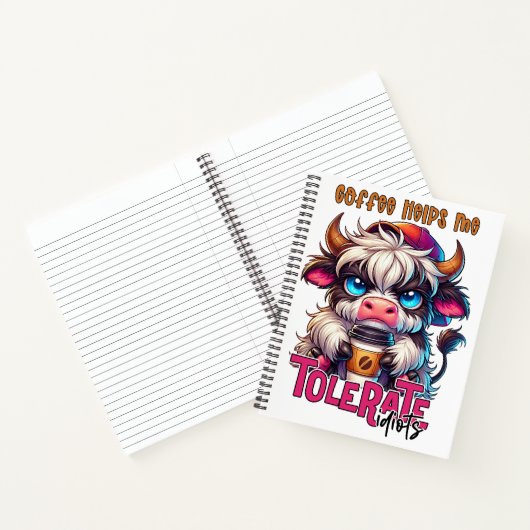 Coffee Helps Me Tolerate Idiots Notitieboek (Binnen)