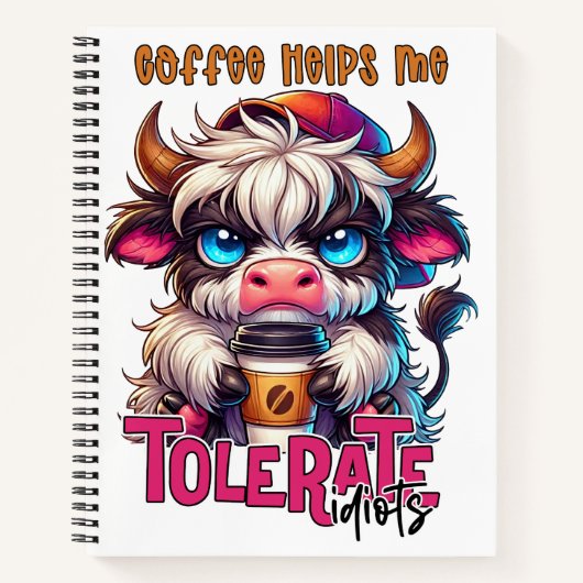Coffee Helps Me Tolerate Idiots Notitieboek (Voorkant)