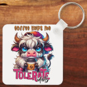 Coffee Helps Me Tolerate Idiots  Sleutelhanger (Achterkant)