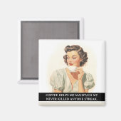 Coffee Helpt me Funny Retro 50s Gezegde Magneet (Voorkant / Achterkant)